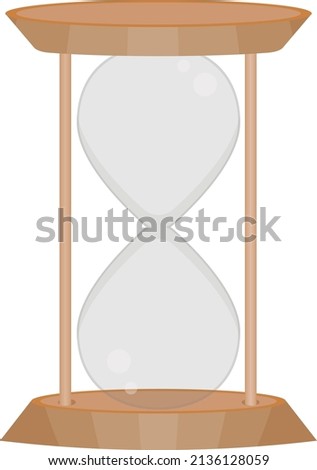 Empty hourglass, illustration, vector on a white background.