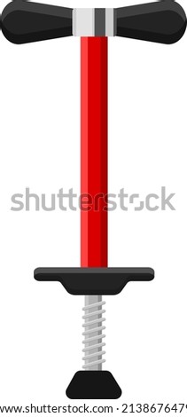 Jumping pogo stick, illustration, vector on a white background.