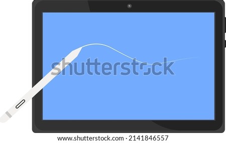 Tablet pencil, illustration, vector on a white background.