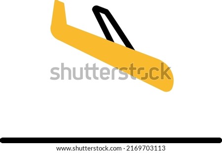 Flight arrival, illustration, vector on a white background.