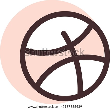 Dribbble icon, illustration, vector on a white background.