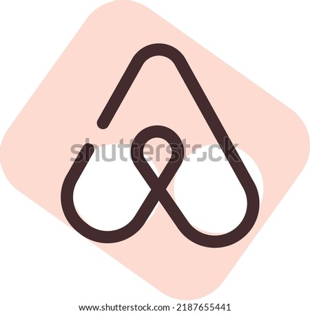 Social media airbnb, illustration, vector on a white background.