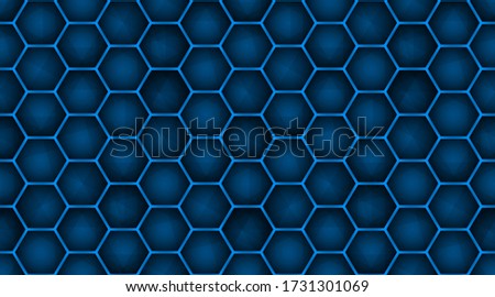 Blue Geometric grid background Modern technology abstract vector texture with hexagons