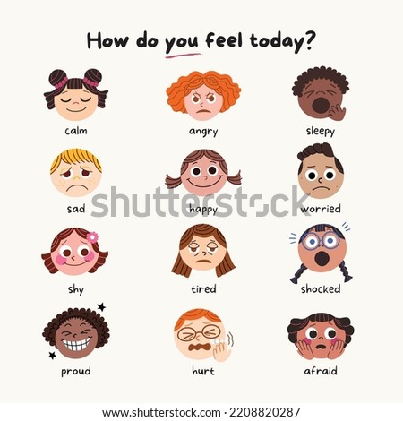 Editable Illustrated Drawn Mood Check Social and Emotional Learning Template
