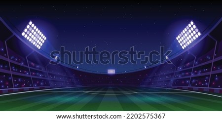 Realistic soccer football stadium illustration