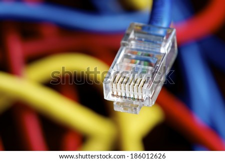 Ethernet cable computer and colorful background