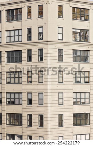 Old building facade in New York, Usa.