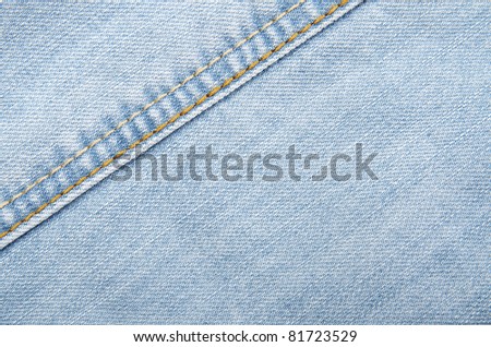 texture formed by the first plane of the fabric of an old pair of jeans with sewing