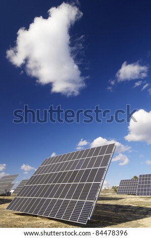 group of solar panels for production of renewable electrical energy