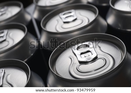 group of an aluminum can of soda