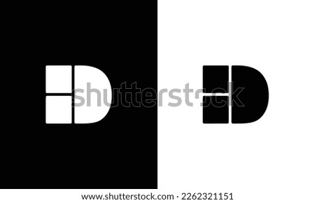HD H D abstract vector logo monogram template