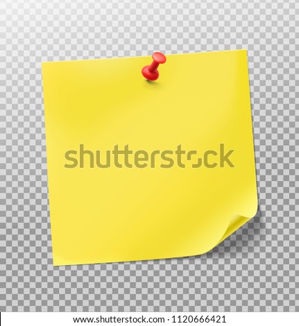 Yellow stick paper notes on transparent background. Vector illustration. Can be use for your design, presentation, promo, adv. EPS10.