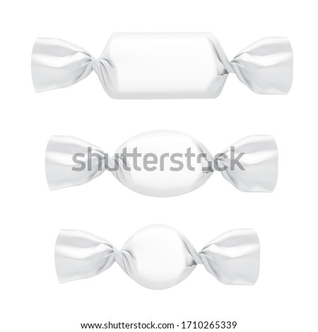 Candy mockups set. Vector illustration isolated on white background. Ready for your design. EPS10.	