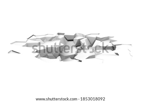 Realistic broken floor. Vector illustration isolated on white background. Ready for your design. EPS10.