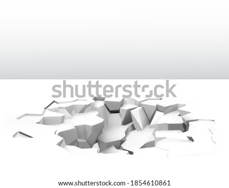 Realistic broken floor. Vector illustration isolated on white background. Ready for your design. EPS10.	 Foto d'archivio © 