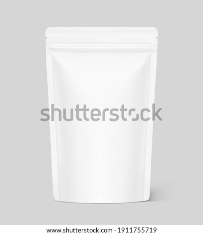 Pouch bag mockup. Vector illustration. Front view. Can be use for template your design, presentation, promo, ad. EPS10.	