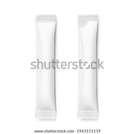 Universal black packaging stick mockups. Vector illustration isolated on white background, ready and simple to use for your design.