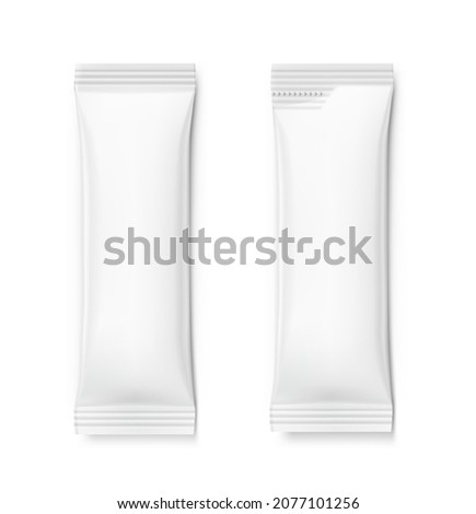 Set of packaging stick mockups. Vector illustration isolated on white background, ready and simple to use for your design.	