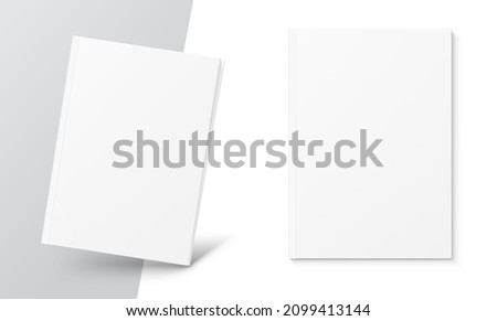 Blank soft book mockup. Vector illustration isolated on white background. It can be used for promo, catalogs, brochures, magazines, etc. Ready for your design.	