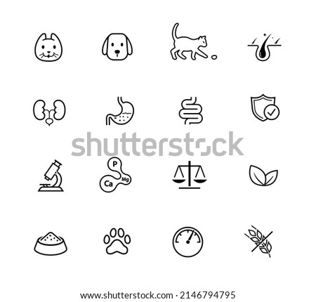 A set of icons for animals. The outline icons are well scalable and editable. Contrasting elements are good for different backgrounds. EPS10.