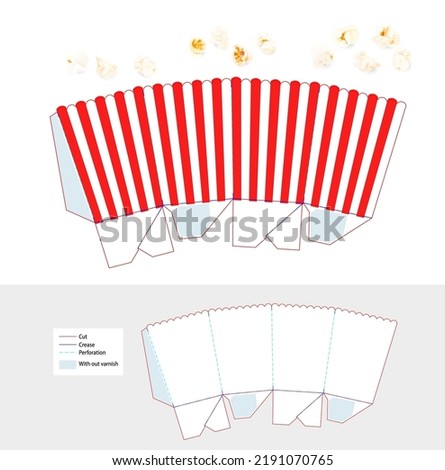 Drawing of the package bucket with a sample of design. Vector illustration isolated on white background. Great for presentation of your design and production of the finished product. 