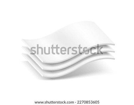 Three wavy layers with realistic shadows. Vector illustration isolated on white background. Great infographic for your product. EPS10.	