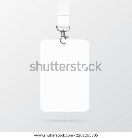 Lanyard with id card mockup. Vector illustration. Ready mockup to use for presentations, conferences and other business situations. EPS10.