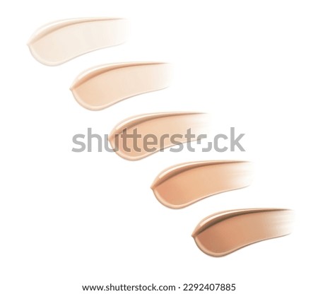 Smears of tonal cream. Vector illustration isolated on white background. Ready for your design. EPS10.