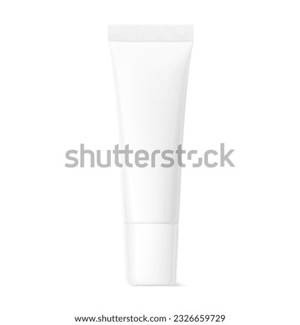 Realistic lipstick balm with blister mockup set. Vector illustration isolated on white background. Ready for your design. EPS10.