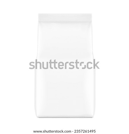 High realistic vertical bag mockup. Front view. Vector illustration isolated on white background. Ready for use in presentation, promo, advertising and more. EPS10.	