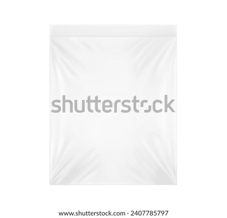 Transparent zip lock bag mockup. Hight realistic vector illustration isolated on white background. Ready for  your design. EPS10.	