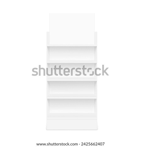 Store shelf for presentations on a white background. Vector illustration. Can be use for template your design, promotion, advertising. EPS10. 