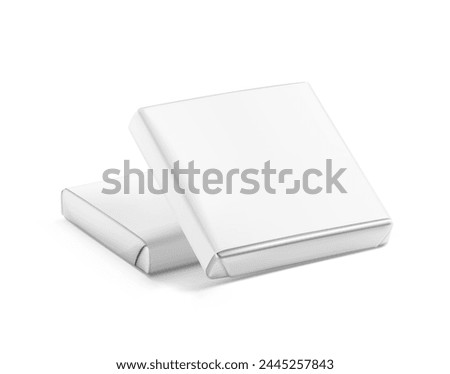 Branded chocolate squares, Neapolitan mockup for promoting business, special occasions. Vector illustration isolated on white background. Easy to use for presentation your logo, design. EPS10.