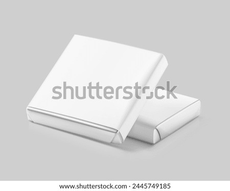 Branded chocolate squares, Neapolitan mockup for promoting business, special occasions. Vector illustration isolated on grey background. Easy to use for presentation your logo, design. EPS10.