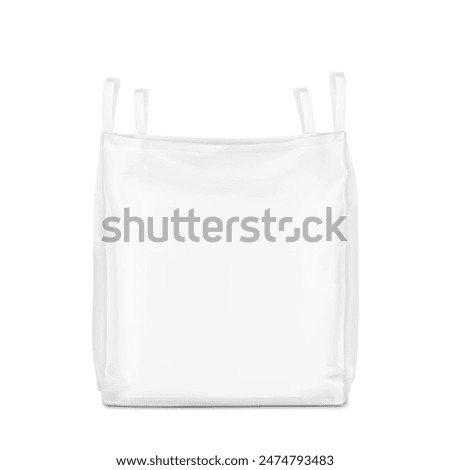 Flexible intermediate bulk container big bag mockup.  High realistic. Vector illustration isolated on white background. Ready for use in presentation, promo, advertising and more. EPS10.