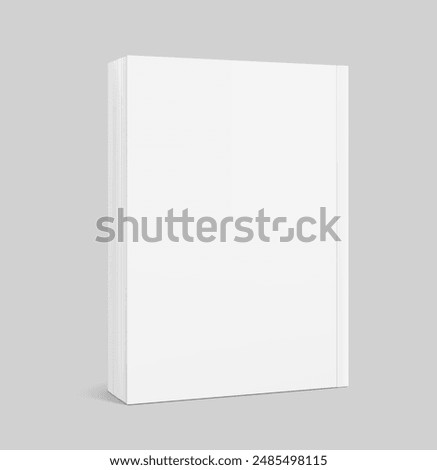 Blank softcover book mockups. Vector illustration isolated on grey background. It can be used for promo, catalogs, brochures, magazines, etc. Ready for your design. EPS10.