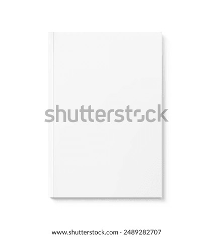 Blank softcover book mockup. Vector illustration isolated on white background. It can be used for promo, catalogs, brochures, magazines, etc. Ready for your design. EPS10.