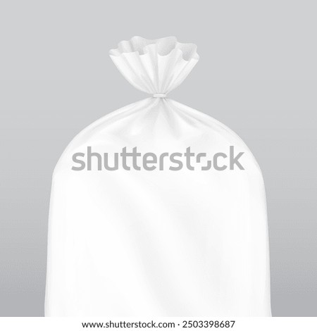 Full trash bag mockup. High realistic. Vector illustration isolated on grey background. Ready for use in presentation, advertising. EPS10.