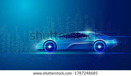 concept of smart car technology or driverless vehicle