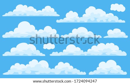 Big set of vector cartoon clouds. 11 different cloud.