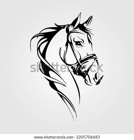 Horse Head Vector Illustration Horses Face Equestrian Head Pony Face