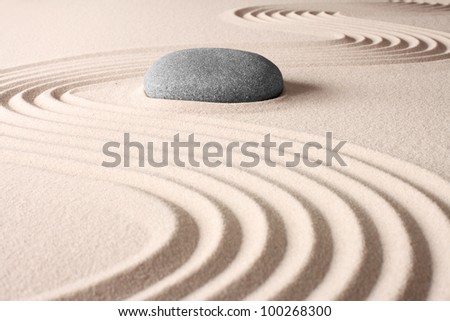 meditation concentration and spa relaxation zen buddhism spiritual japanese rock garden abstract harmony and balance concept for purity sand and stone