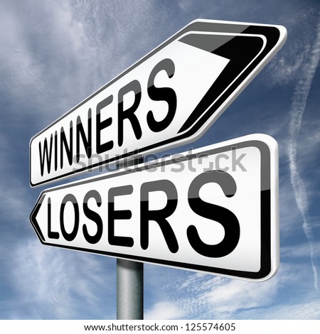 winner loser winning or loosing team winners and losers in every game and sport competition