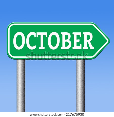 October autumn or next fall month or event schedule calendar