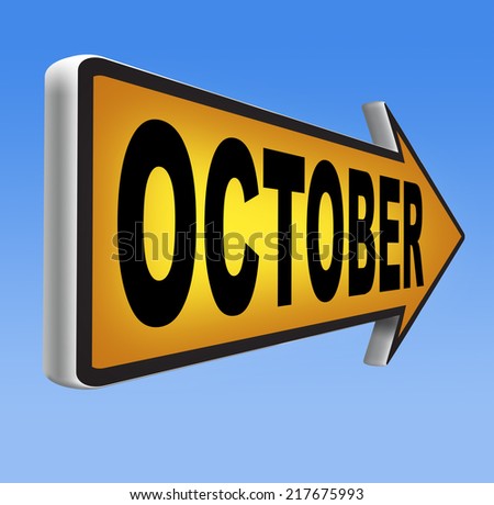 October autumn or next fall month or event schedule calendar