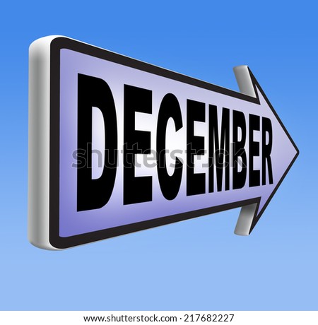 December last month of the year winter season event calendar or next agenda schedule