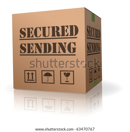 secured package delivery cardboard box shipment secure parcel sending