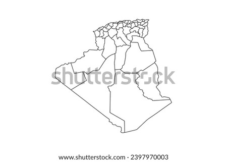 Vector algeria map outline with white background