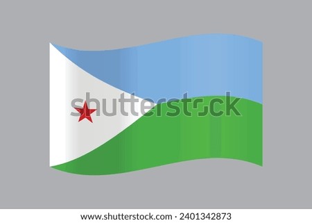 The flag of the Republic of Djibouti as a vector illustration, djibouti map, djibouti flag, flag
