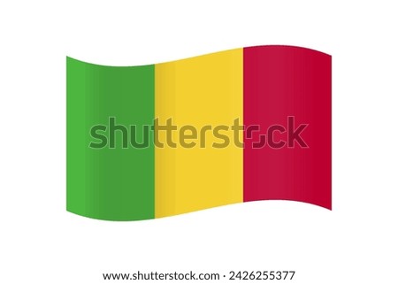 Mali flag illustration of african country